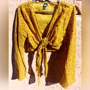 Wild Fable velvet wrap tie crop top